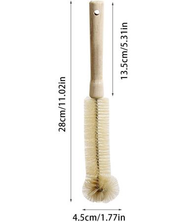 Cup Cleaner Brush Bottle Brush with L Shape Brush Head | 360 Degree Cleaning Bottle Brush Bottle Cleaner for Wine Glass Water Cup Teapot Thermos Kettle Baby Bottle Cleaner Fpvpro Wooden Handle Narrow Tip 11.8 Inches (30 - Buy Online on GoSupps.com