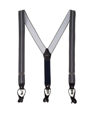 Hackett London Men's Centre Stripe Braces One Size Grey