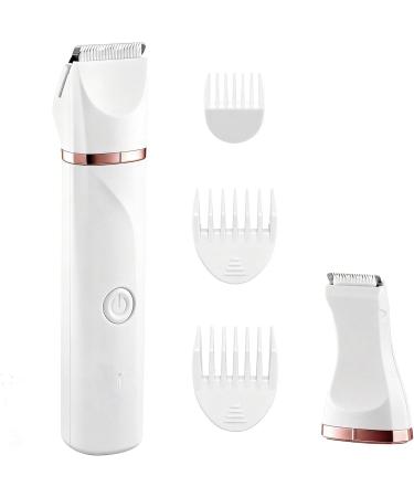 Tondeuse de bikini pour femme rasoir lectrique pour jambes de bikini poils pubiens tondeuse rechargeable avec lames en c ramique clipser blanc