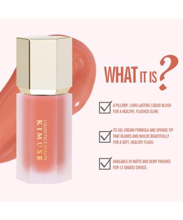 Kimuse Gel Cream Blush - Joyful Coral Sheer Liquid Blush for a Natural Dewy Finish | 4ml Makeup - Buy Online on GoSupps.com