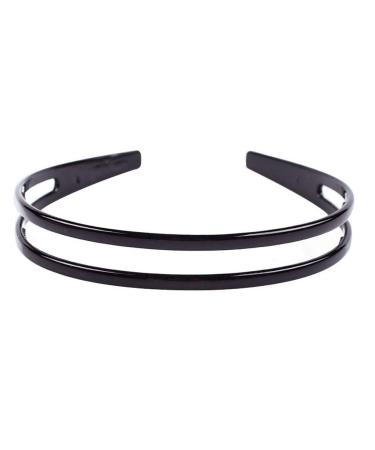 Mollensiuer Double-layer Plastic Headbands Fine Tooth Hair Hoop Set for Women and Girls - Black + Brown - Buy Online on GoSupps.com