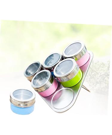 Alipis 6pcs Steel Bottle Stainless Steel Container with Lid Clear Pot Spice Cans Spice Jar with Hook Duster 6.3*6.3CM As Shown - Buy Online on GoSupps.com