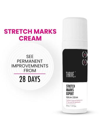 Thrive.Co Stretch Marks Expert Serum Cream | Remove Red & White Stretch Marks | Hydrating Formula with Striover Rosehip Oil & Squalane | Unisex | 30ml - Buy Online on GoSupps.com