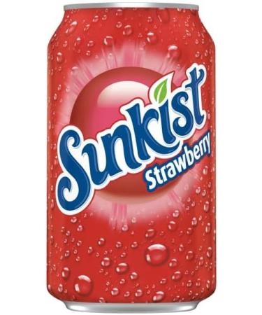 Sunkist Caffeine-Free Strawberry Soda Pop 12 FL Oz 12 Pack Cans - Buy Online on GoSupps.com