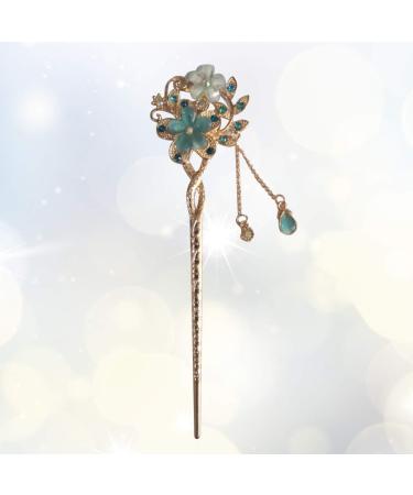 FRCOLOR Chinese Hair Stick Rhinestone Hair Chopsticks Flower Hair Clip Vintage Tassel Hair Pin Hair Making Accessories for Women (Blue) - Buy Online on GoSupps.com