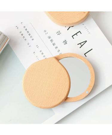 Beaupretty Wooden Travel Makeup Compact Mirror - Small Portable Folding Pocket Mirror for On-the-Go Beauty - Buy Online on GoSupps.com