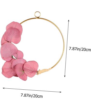 Cabilock Wrought Iron Gate Hanging Wreath Emblems Simulation Garland Hanging Garland Wall Decoration Door Rosy 20x20cm - Buy Online on GoSupps.com