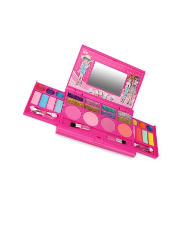 AUklOPVZZ Kids Cosmetic Kit With Mirror Shadow Washable Storage Box House Cosmetics Toy Household Travel Girls Birthday Gifts
