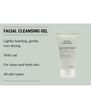 SKIN SAPIENS Gentle Facial Cleansing Gel with Oat Oil Certified Natural Vegand and Cruelty-Free. Foaming Cleanser. Fragrance-Free Face Wash for Men and Women. Ideal for Sensitive Skin 150 ml. - Buy Online on GoSupps.com