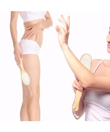 Premium Central Wood Body Brush - Long Stem Back Peeling & Massage Tool | Double-Sided Dry & Wet Brush for Spa-Like Bathing Experience | International Shipping Available - Buy Online on GoSupps.com