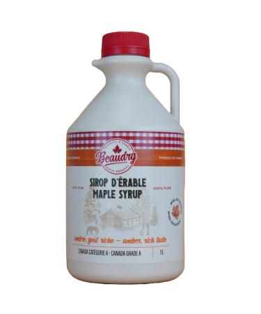 Maple syrup in 1 liter jug - Amber - Direct producer - 100% pure from Canada - Les Tr sors d'maple - Authentic and 100% natur