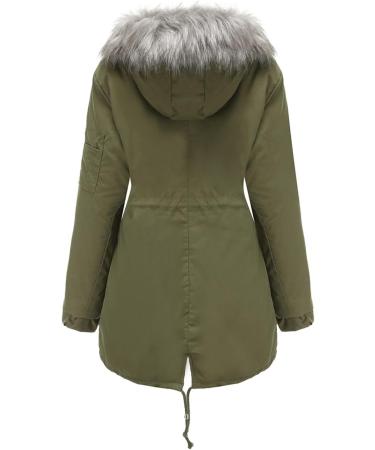 Buy Hanxiulin Oversize Plush Jacket for Women | Warm Fleece Long-Sleeved Winter Coat | XXL Green | Cozy Trench Coat - Buy Online on GoSupps.com