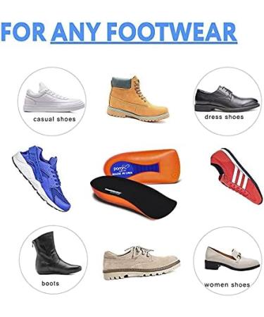 Poron Heel Cup Inserts for Plantar Fasciitis - Made in USA | Heel Pain Relief for Men and Women | Bone Spurs, Flat Feet, Shock Absorption | Black, Size 12-14 Women / 10-14.5 Men - Buy Online on GoSupps.com