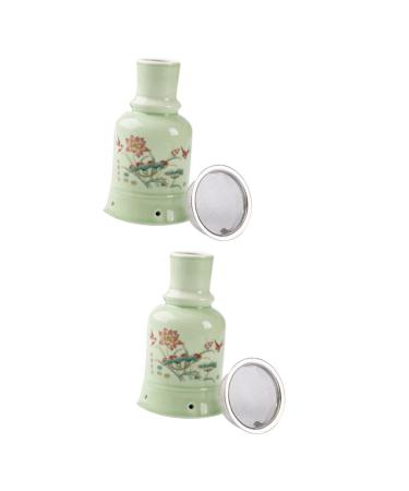 Minkissy 2 sets Moxibusion pot cone holders stand scraper moxa burner can moxa stick burner holder holder ceramic tools Moxibusion Supplies Moxibustion stick handheld ceramic