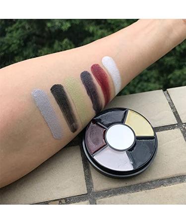 Clown White Black Face Body Makeup 6 Colors Wheel for Special Effects | Halloween Zombie Makeup Kit with Sponge | Non Toxic Professional Palettes - Buy Online on GoSupps.com
