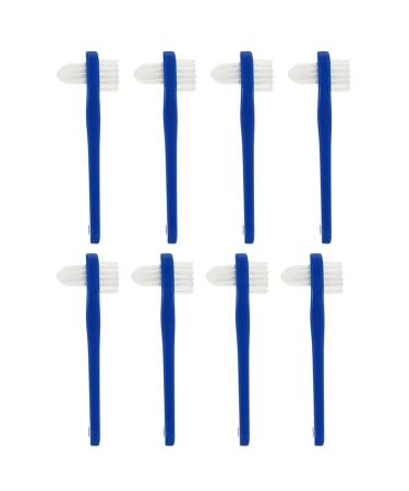 Healvian 8 pieces of prosthesis cleaning brush Hygienic prostheses Cleaning set T-shaped prosthesis special toothbrush Tool packaged prosthesis brushes with hard heads for the blue