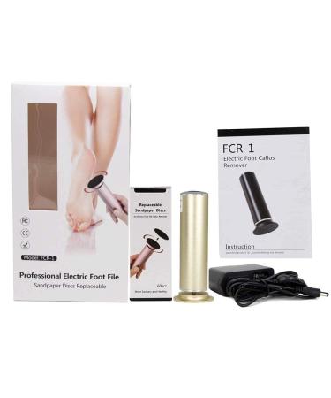 Adjustable Speed Electric Feet Callus Remover | Dead Skin Pedicure Foot File with 60pcs Sandpaper Disks - FCR-1 Gold - Buy Online on GoSupps.com