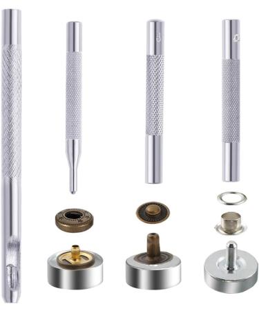 Caydo 400 Set Snap Fasteners Kit for Leather Rivets, Eyelets, Grommets, Snap Buttons - Ideal for Leather Jackets, Jeans - Includes Fixing Tools - Buy Online on GoSupps.com