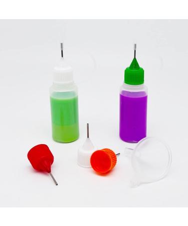 18 Pcs Precision Tip Applicator Bottles with 2 Funnel, 0.5 oz Translucent Glue Bottles - Multicolor Lids - MYYZMY - Buy Online on GoSupps.com