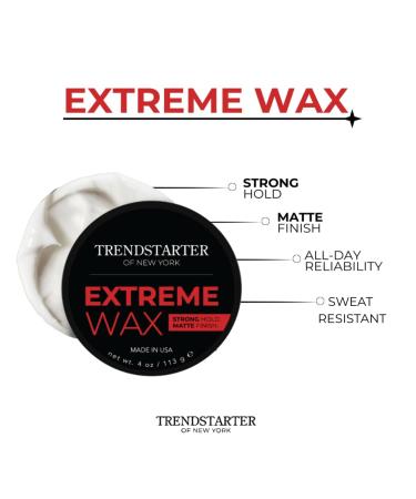 Trendstarter Extreme Wax 4oz - Strong Hold Matte Finish Hair Product - Water-Based Formula - Signature Fragrance - All-Day Styling Hold - Spring 2022 Launch - Buy Online on GoSupps.com