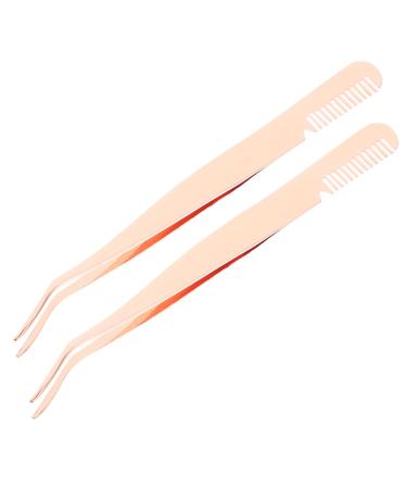 Frcolor eyebrow tweezers tweezers 2 pieces of tweezer tool eyelash pliers stainless steel eyelash applicator beauty accessories precision hair puller tool eyelash tweezers