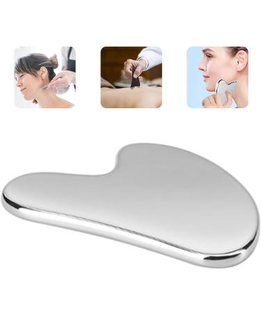 Facial Tools Gua Sha Stainless Steel Face Neck Body Gua Sha Board Reusable Skin Care Tools for Face Body Eyes Neck Skin Tightening for Men and Women(Silver) - Buy Online on GoSupps.com