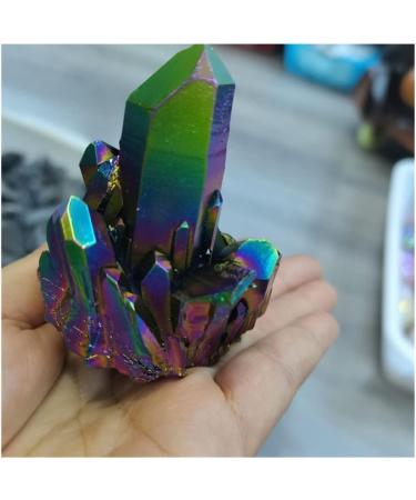 Crystal Natural Colorful Crystal Cluster Seven Rainbows Electroplating Crystal Stone Home Craft Decorations Can be Used for JIZTGEDM (Size : 100-150g) - Buy Online on GoSupps.com