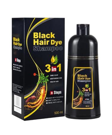 Shampooing Colorant 3-en-1 pour Cheveux Noirs 500ml Coloration Rapide 10-15 Minutes Soin Hydratant avec Ingr dients Naturels Effet Longue Dur e