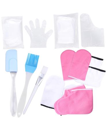 minkissy 2 Sets Hand and Foot Care Set Plastic Glove Liners Paraffin Wax Cover Hand Care Exfoliating Scrub Accessory Paraffin Socks Hand Use Work Bath Set Cotton Gloves (foot Covers)