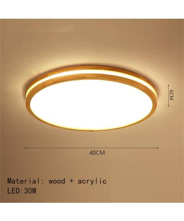 Buy Ghiycotdl 40cm Dimmable LED Ceiling Light - Modern Wood Round Lamp for Bedroom Living Room & Office - 24W 3000K-6000K - Buy Online on GoSupps.com