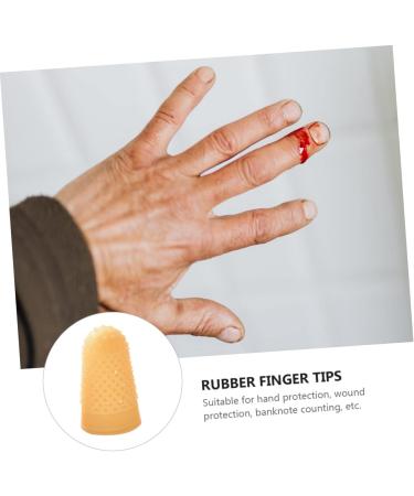 FRCOLOR 50 Pcs Anti-Static Rubber Finger Cots - Pockmarked Finger Covers for Enhanced Grip & Protection - Yellow Fingertips - Buy Online on GoSupps.com