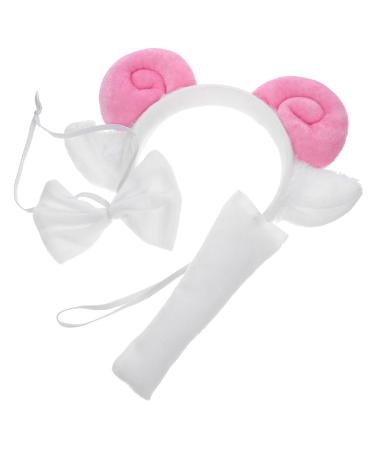 Ipetboom 1 Set Lamb Headband Clothing Tail Sheep Headbands for Women Sheep Accessories Women Halloween Costume Sheep Ears Sheep Costume Adult Sheep Cosplay Pink Miss Fabric 24.00X17.00X2.50CM Pink