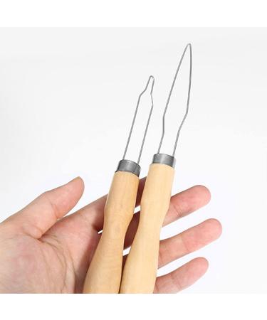 Uqezagpa Button Hook Wood Handle Wire Loop Pull Through Aids Button Helper Button Assist Device Dressing Aid Assist Device Tool Dressing Aids Button Hook & Zipper Pull - Buy Online on GoSupps.com