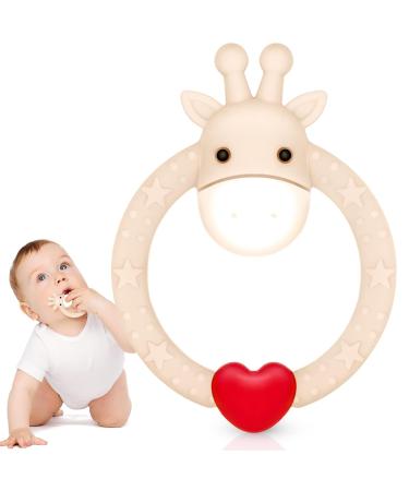Buy Share & Care BPA-Free Silicon Giraffe Baby Bite Ring Toys - 2 Set for Gum Pain Relief | Perfect for Infants 3 Months+ - Buy Online on GoSupps.com