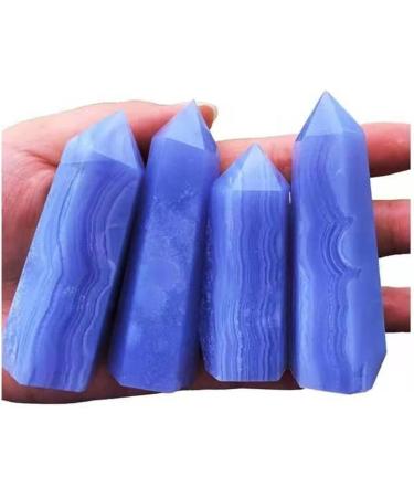 1pc 55mm-80mm Natural Crystal Tower Blue Lace Agate Towers Quartz Point for Feng Shui Suitable for Home Crystals Raw Stones and Minerals Stone Mineral Specimen - Buy Online on GoSupps.com
