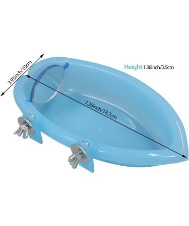 3E Pet Bird Baths with Mirror - Parrot Birdbath Shower Accessories for Small Parrots, Parakeets, and Canaries (2 pc) Blue - Buy Online on GoSupps.com
