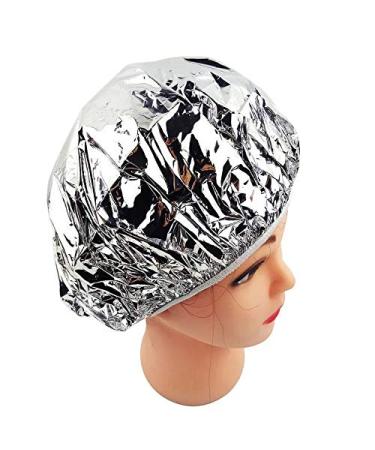 YIZAN Shower Cap - Heat Insulation Aluminum Foil Hat for Women | Elastic Hairdresser Cap - Silver - Buy Online on GoSupps.com