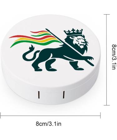 Rastafarian Lion Flag Round Case For Contact Lens Kit Storage Box with Mirror Printed - Buy Online on GoSupps.com