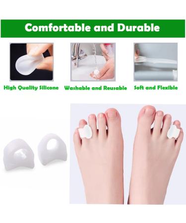 Gel Toe Separators for Bunions & Overlapping Toes - 8 Pack Hammer Toe Straightener, Pinky Toe Spacers, Bunion Corrector & Relief - White - Buy Online on GoSupps.com