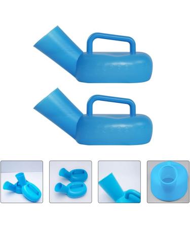 DOITOOL Travel Container Set - 2 Pcs Men's Portable Pee Bottles for Adults, Elderly & Children - Blue Urinary Chamber Pots - Buy Online on GoSupps.com