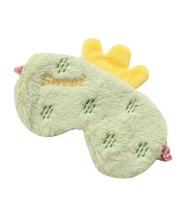 FRCOLOR Cactus Blindfold Plush Sleep Soft Eye Cover Plush Eye Patches Bunny Mask Girls Sleep Mask Eye Mask for Sleeping Supple Eye Cover Cartoon Eye Protector Breathable Eye Mask Gift 1 Count (Pack of 1) Green