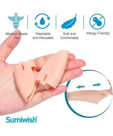 Norhogo Silicone Toe Separator - 4 Pairs for Pinky & Overlapping Toes Relief | Comfortable Toe Spreader for Pain & Pressure Relief - Buy Online on GoSupps.com