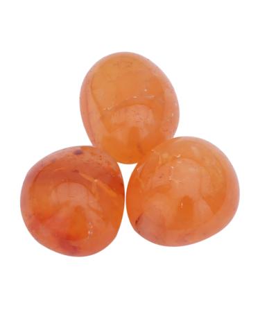 Healing Crystals India Natural Crystals Gemstones Metaphysical Healing Polished Tumbled Stones Energizing Carnelian Tumble Stone - Boost Vitality and Motivation (3 Carnelian) 3 Carnelian