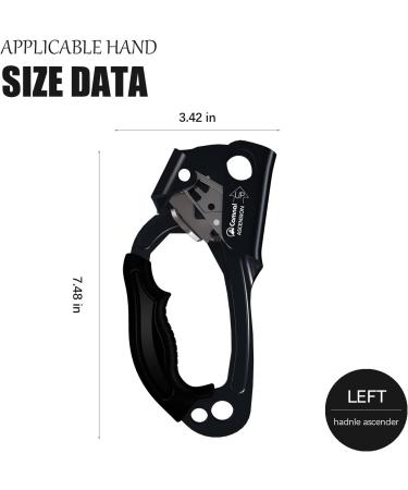 CAMNAL Arborist Climbing Set w/ Handle Ascender, Chest Ascender, Foot Strap & Descender - Black - Buy Online on GoSupps.com