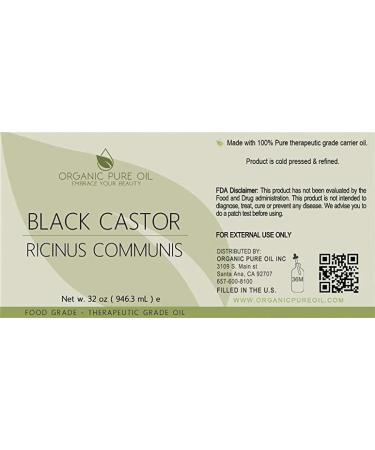 Jamaican Black Castor Oil 32 oz - 100% Pure Organic Cold Pressed, Chemical Free - Premium Grade for Hair, Body, Skin Care - Eyelash & Eyebrow Growth - Buy Online on GoSupps.com