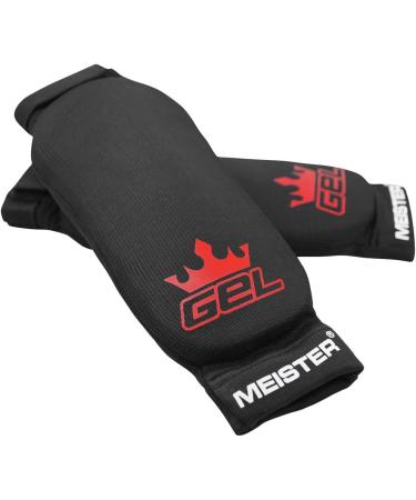 Meister MMA Elastic Forearm Guard with Gel Padding | Black/Red | Small/Medium - Ultimate Protection for Fighters - Buy Online on GoSupps.com