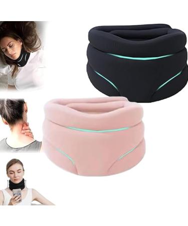 Neck Brace Soft Cervical Collar Neck Brace for Sleeping Soft Foam Soft Neck Brace Cervical Collar Neck Support Brace for Women and Men 1pcs yl-105023(Color:Pk+bk)