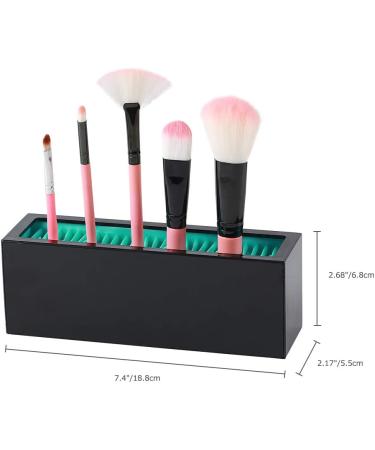 Silicone Makeup Brushes Holder Organizer by Jamend Clxp - Pink-White | Vanity Air Drying Rack for Brushes, Eyeliners & More - Cosmetic Tools Storage Container - Buy Online on GoSupps.com