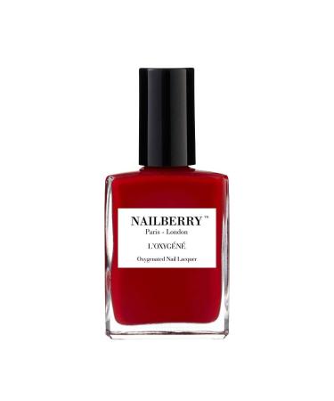 Nailberry L'Oxyg n Oxygenated Nail Lacquer | Rouge 15 ml | Polish for a Healthier Manicure & Long Lasting Colour | 12-Free Vegan Halal Cruelty & Gluten Free