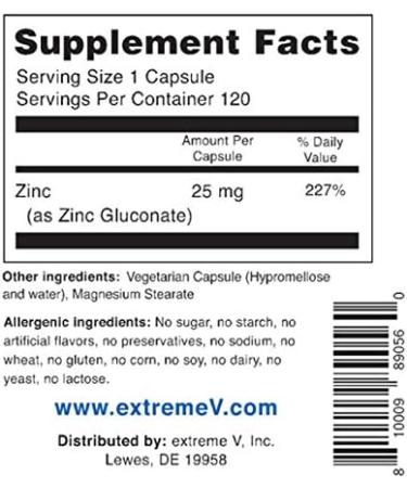 Gluzin 25MG OTC Zinc Capsules - Pharmaceutical Grade, High Absorption, Vegetarian Formula for Kids - Buy Online on GoSupps.com